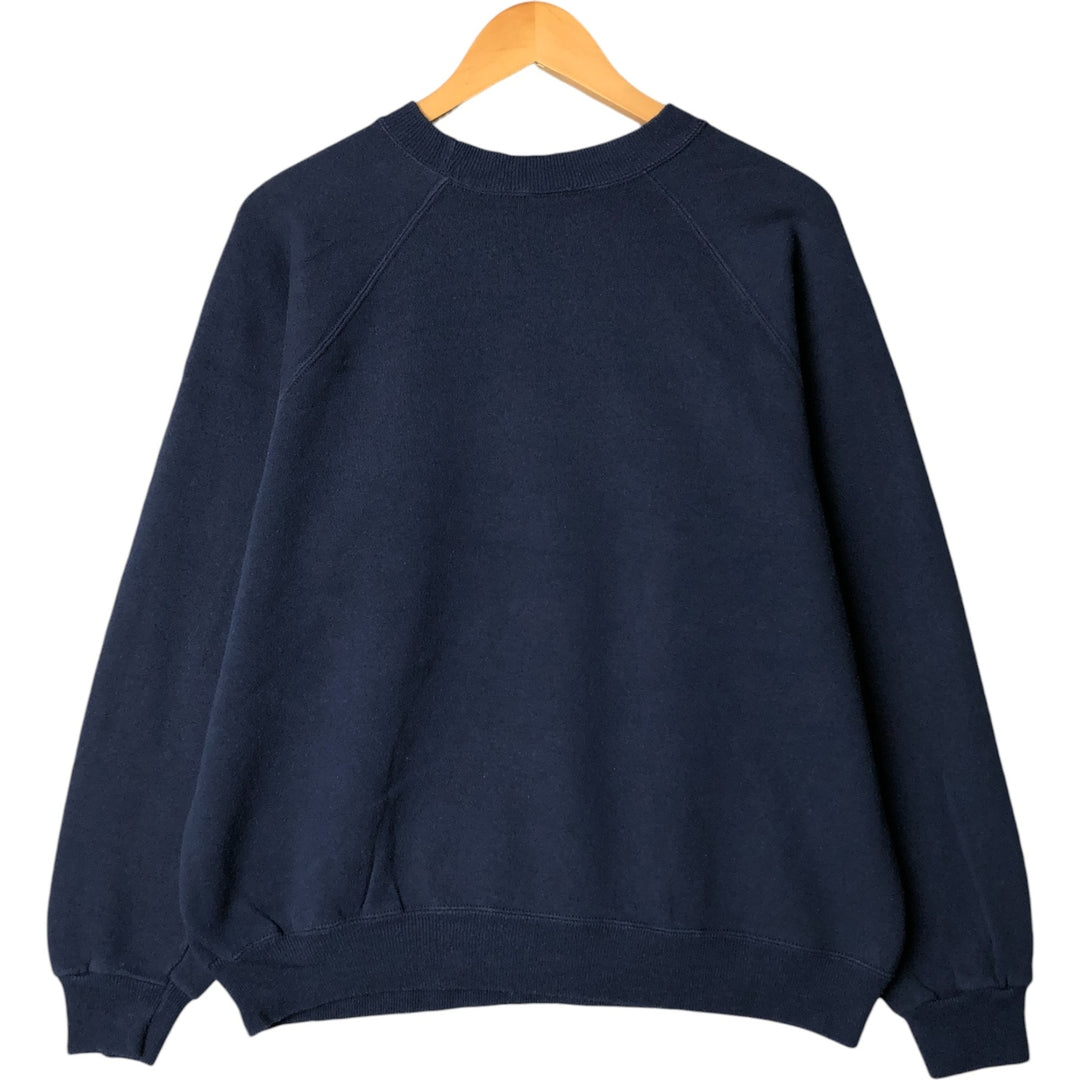 90s-00'S Hanes plain blank sweatshirt, men's size L cotton navy blue type Vintage Second Hand