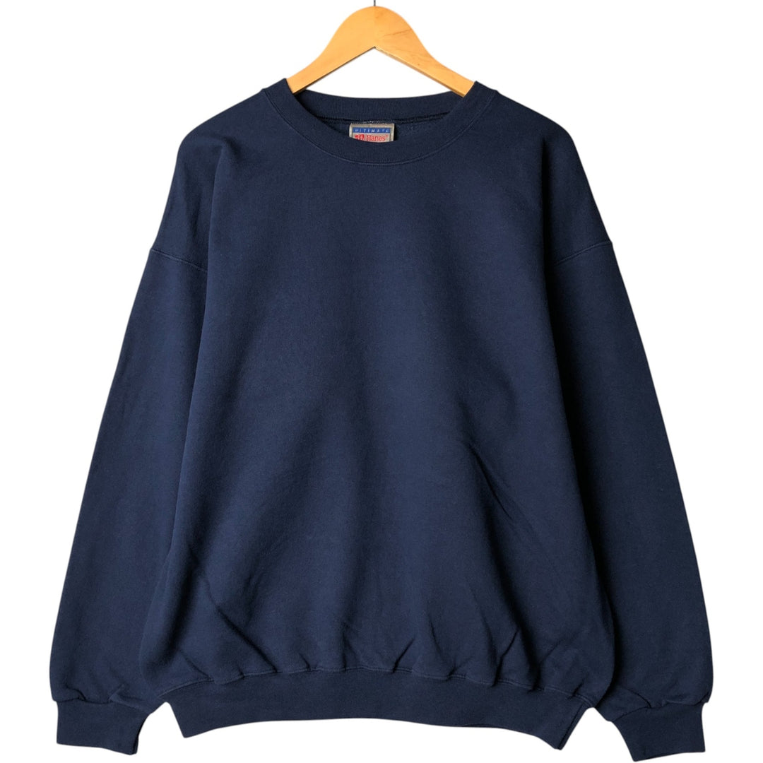Hanes Ultimate Cotton Plain Blank Sweatshirt, Men's Size L, Vintage cotton navy blue type Vintage Second Hand