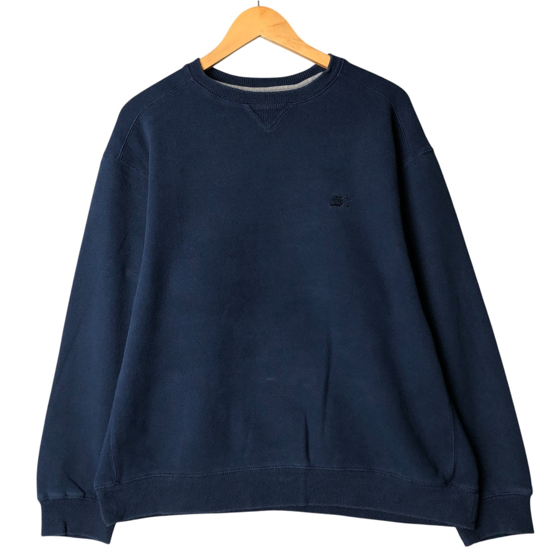 Starter One-Point Logo Sweatshirt, Men's Size L cotton navy blue type Vintage Second Hand