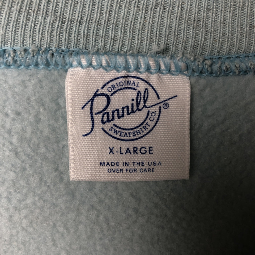 80'S PANNILL plain blank sweatshirt, sweatshirt, made in USA, men's XL size, vintage polyester Blue type light blue Vintage Second Hand