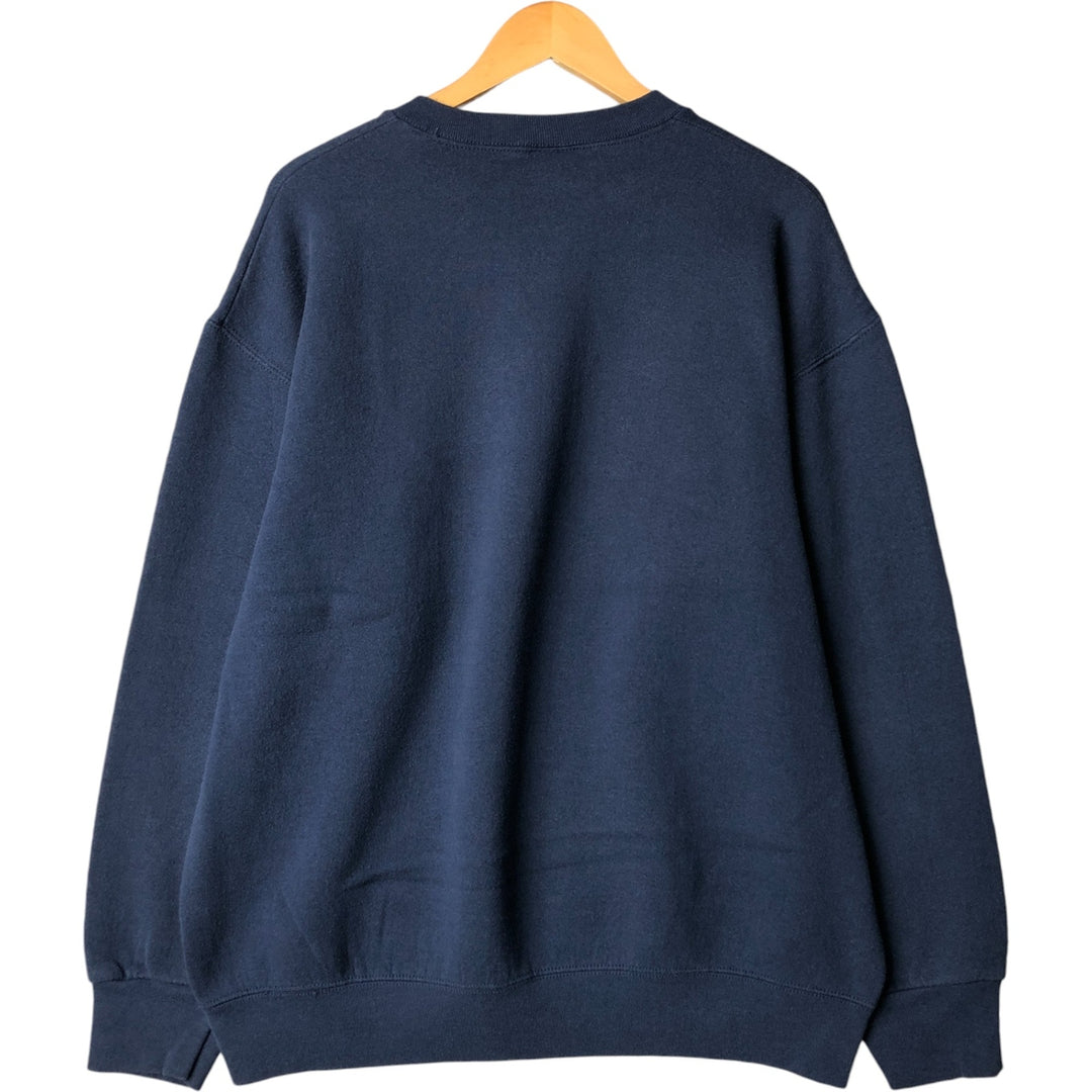 00'S Fruit of the Loom plain blank sweatshirt, sweatshirt, men's size XL cotton navy blue type Vintage Second Hand