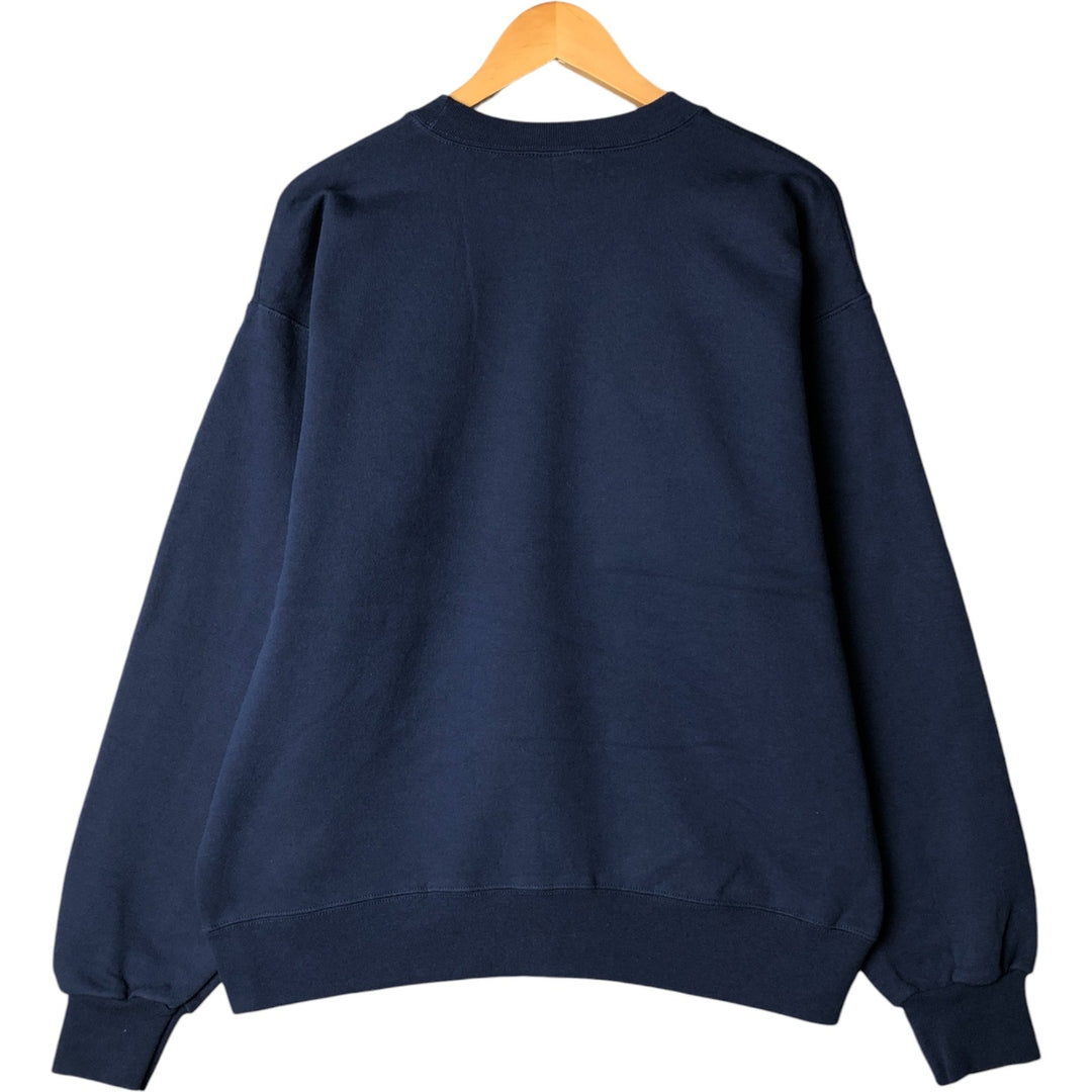 Hanes ULTIMATE COTTON plain blank sweatshirt, men's size M cotton navy blue type Vintage Second Hand
