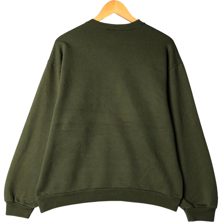 00'S Jerzees Plain Blank Sweatshirt Trainer Men's Size L cotton Khaki type Vintage Second Hand