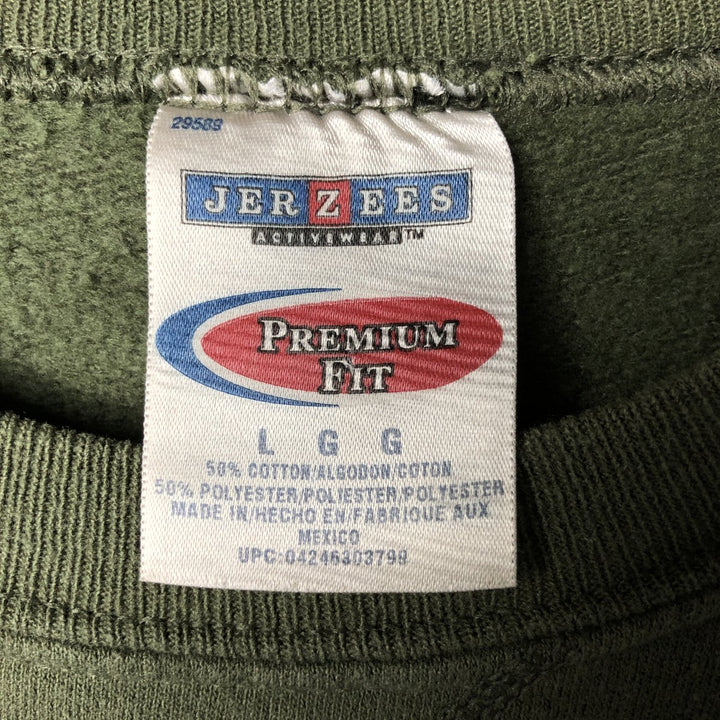 00'S Jerzees Plain Blank Sweatshirt Trainer Men's Size L cotton Khaki type Vintage Second Hand