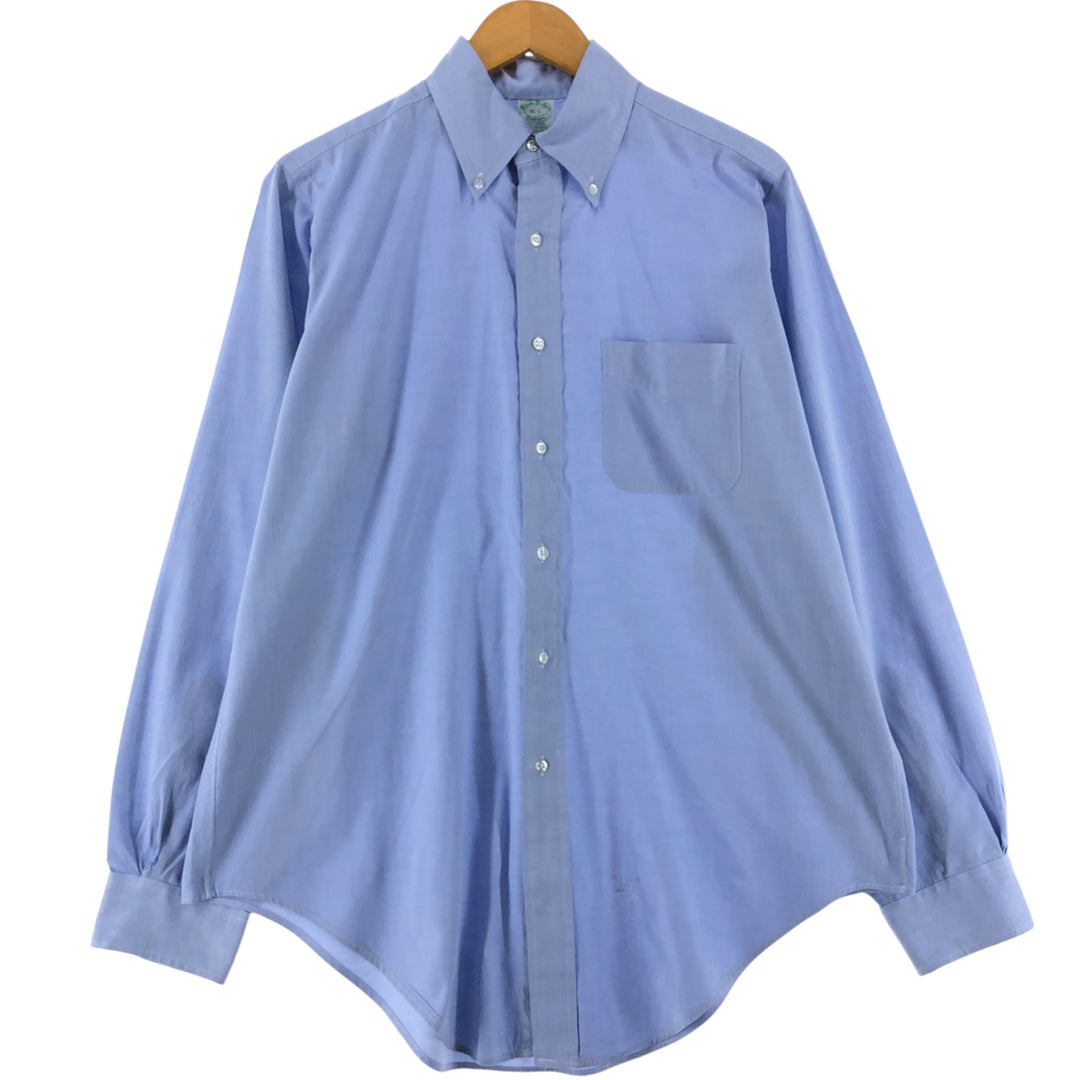 80s-90'S Brooks Brothers MAKERS Long Sleeve Button Down Shirt Made in USA Men's Size L Vintage cotton Blue type light blue Vintage Second Hand