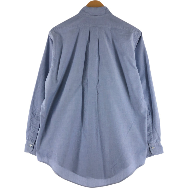 90'S Brooks Brothers MAKERS long-sleeved button-down shirt, Made in USA, Men's Size Small, Vintage Supima Cotton Blue type light blue Vintage Second Hand
