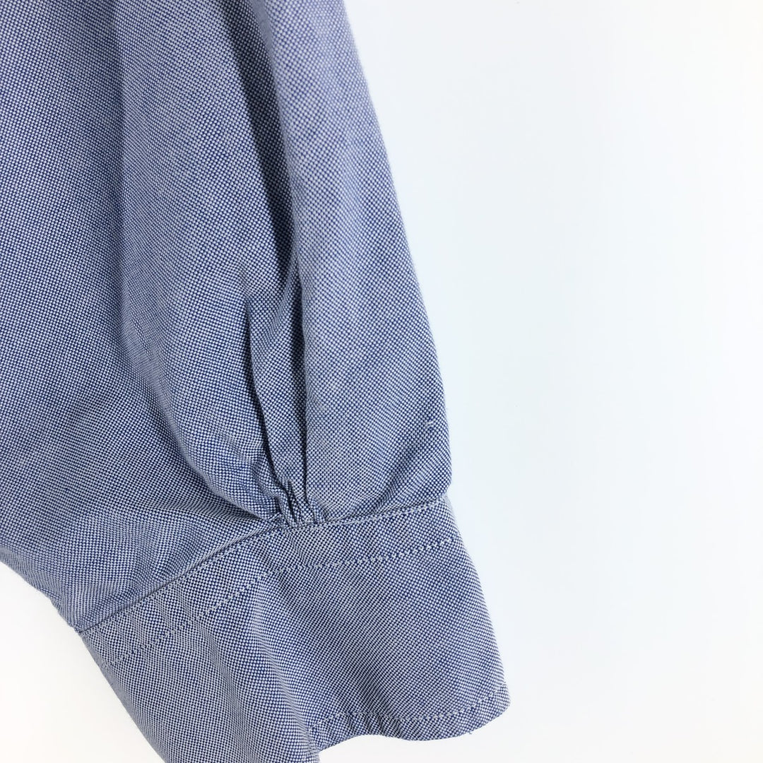 90'S Brooks Brothers MAKERS long-sleeved button-down shirt, Made in USA, Men's Size Small, Vintage Supima Cotton Blue type light blue Vintage Second Hand