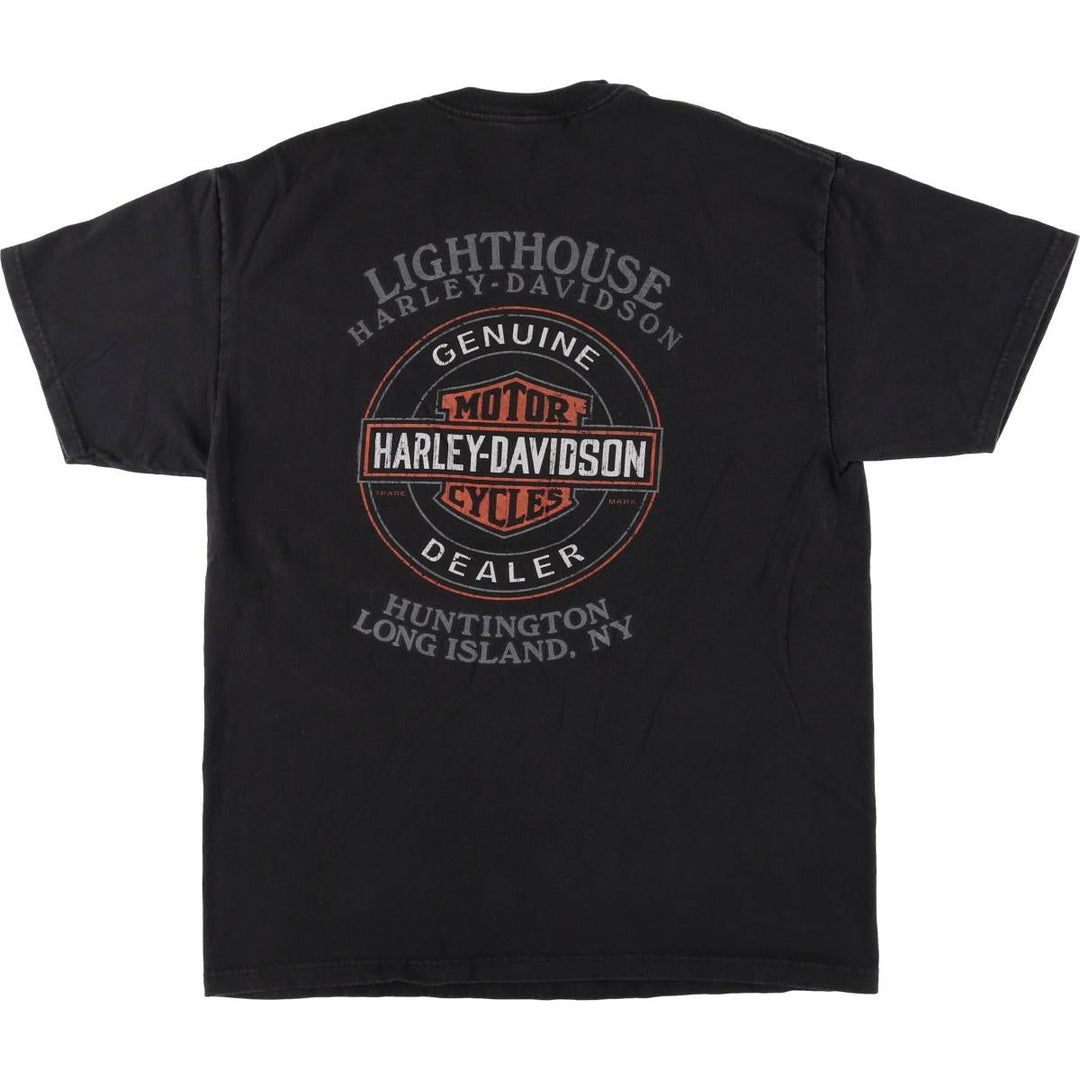 00'S Harley-Davidson Motorcycle Bike T-shirt Made in USA Men's L size cotton black type Vintage Second Hand