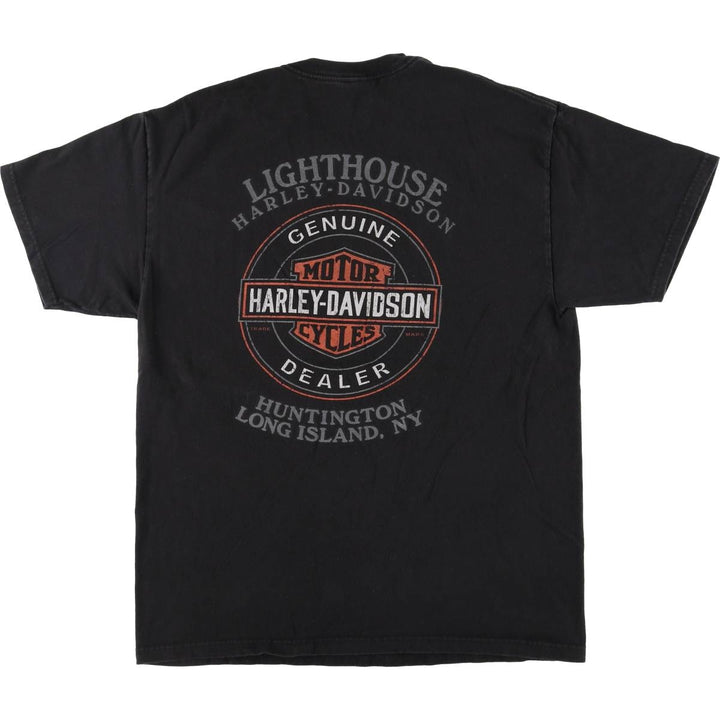 00'S Harley-Davidson Motorcycle Bike T-shirt Made in USA Men's L size cotton black type Vintage Second Hand