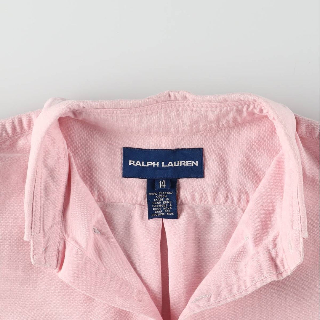 Ralph Lauren RALPH LAUREN long sleeve button-down shirt, women's size XL cotton pink type Vintage Second Hand