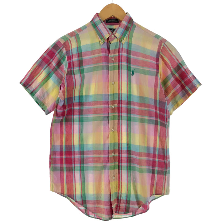 80'S Ralph Lauren POLO by Ralph Lauren Check Pattern Short Sleeve Button Down Shirt Made in USA Women's S cotton multicolor Vintage Second Hand
