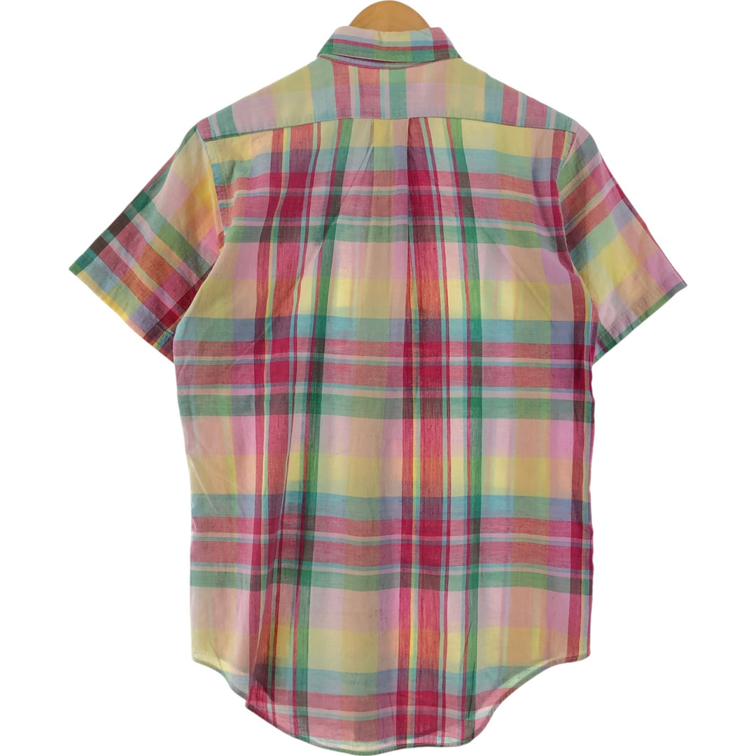 80'S Ralph Lauren POLO by Ralph Lauren Check Pattern Short Sleeve Button Down Shirt Made in USA Women's S cotton multicolor Vintage Second Hand