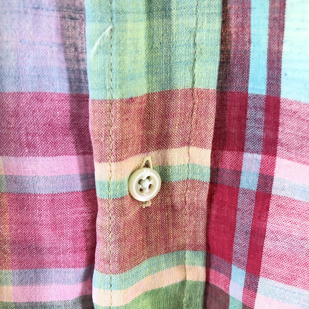 80'S Ralph Lauren POLO by Ralph Lauren Check Pattern Short Sleeve Button Down Shirt Made in USA Women's S cotton multicolor Vintage Second Hand