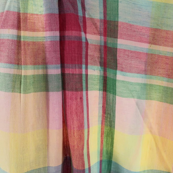 80'S Ralph Lauren POLO by Ralph Lauren Check Pattern Short Sleeve Button Down Shirt Made in USA Women's S cotton multicolor Vintage Second Hand