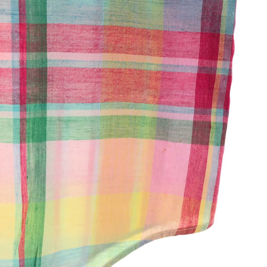 80'S Ralph Lauren POLO by Ralph Lauren Check Pattern Short Sleeve Button Down Shirt Made in USA Women's S cotton multicolor Vintage Second Hand