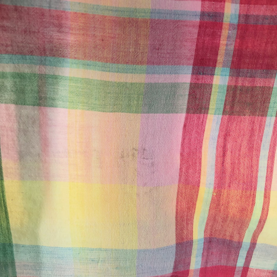 80'S Ralph Lauren POLO by Ralph Lauren Check Pattern Short Sleeve Button Down Shirt Made in USA Women's S cotton multicolor Vintage Second Hand