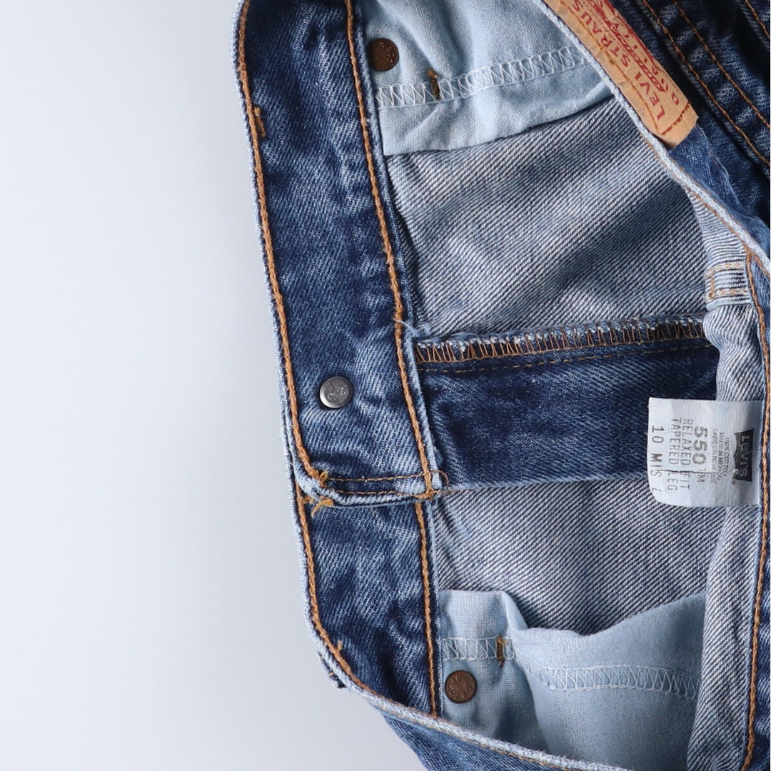 00'S Levi's 550 Relaxed Fit Tapered Leg Tapered Denim Pants Women's L (w28) cotton blue type Vintage Second Hand