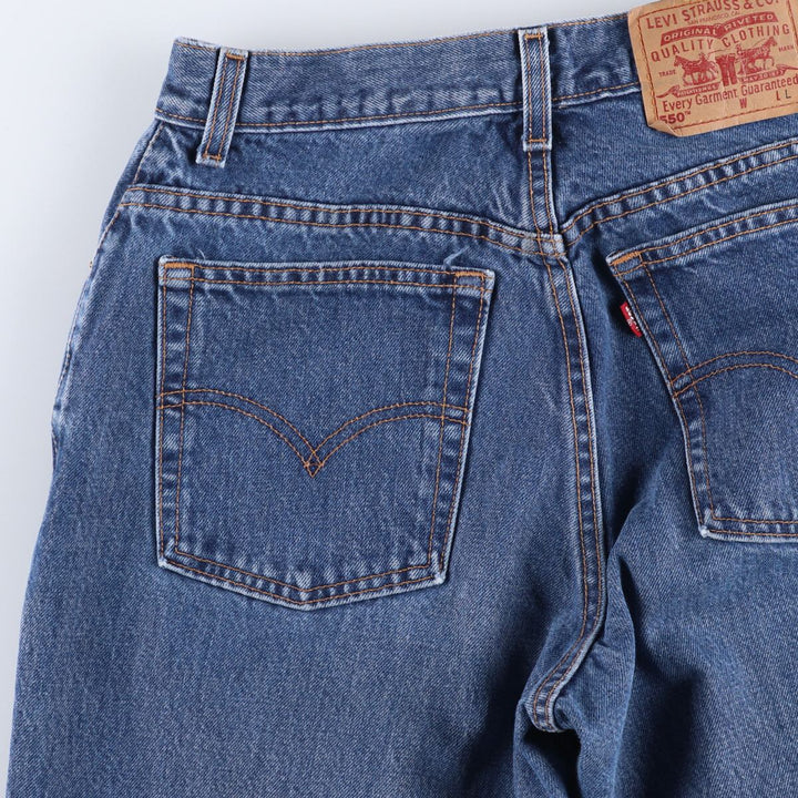 00'S Levi's 550 Relaxed Fit Tapered Leg Tapered Denim Pants Women's L (w28) cotton blue type Vintage Second Hand