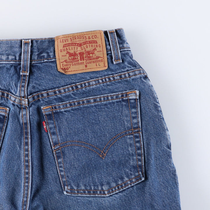 00'S Levi's 550 Relaxed Fit Tapered Leg Tapered Denim Pants Women's L (w28) cotton blue type Vintage Second Hand