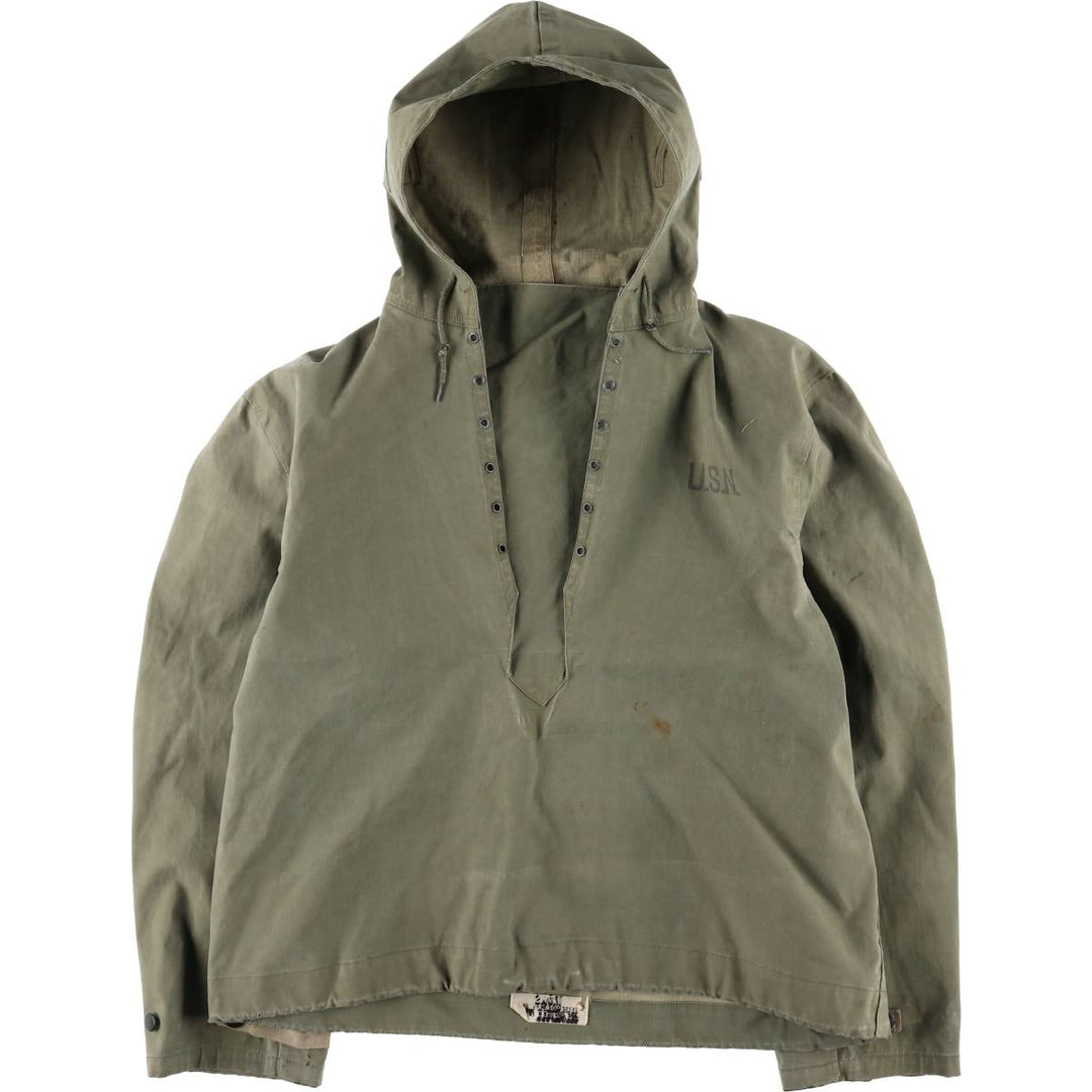 1940s~ Genuine US military USNAVY N-2 rain deck parka, military raincoat, made in USA, SMALL, men's S equivalent unclear Khaki type Vintage Second Hand