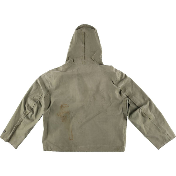 1940s~ Genuine US military USNAVY N-2 rain deck parka, military raincoat, made in USA, SMALL, men's S equivalent unclear Khaki type Vintage Second Hand