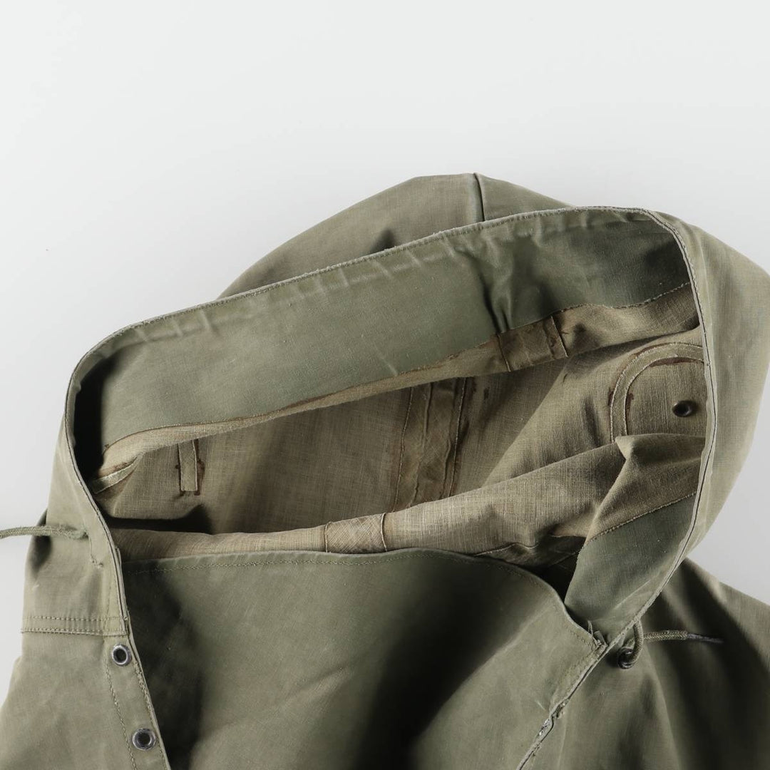 1940s~ Genuine US military USNAVY N-2 rain deck parka, military raincoat, made in USA, SMALL, men's S equivalent unclear Khaki type Vintage Second Hand