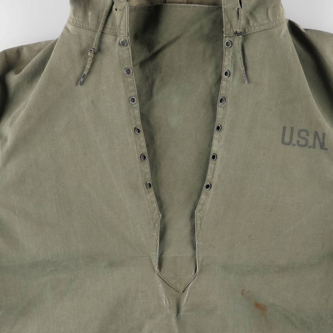 1940s~ Genuine US military USNAVY N-2 rain deck parka, military raincoat, made in USA, SMALL, men's S equivalent unclear Khaki type Vintage Second Hand