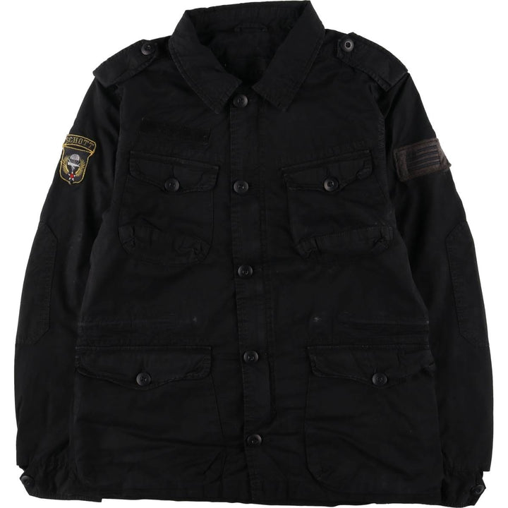 SCHOTT Military Field Jacket Men's XL cotton black type Vintage Second Hand