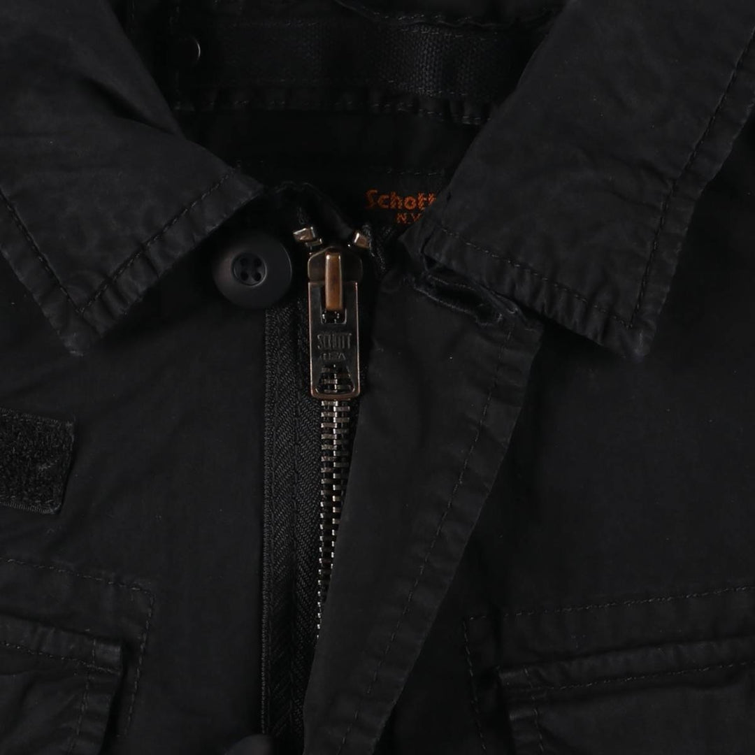 SCHOTT Military Field Jacket Men's XL cotton black type Vintage Second Hand