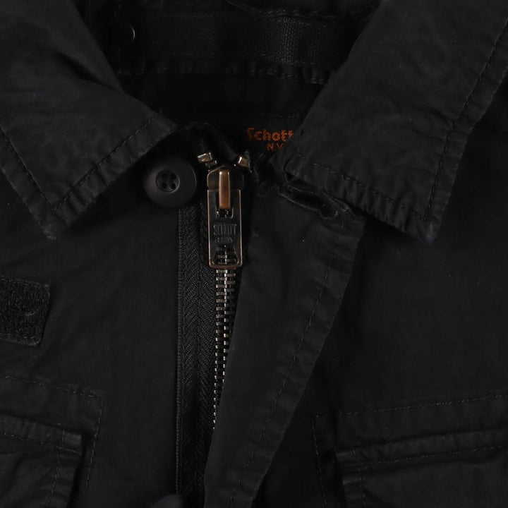 SCHOTT Military Field Jacket Men's XL cotton black type Vintage Second Hand