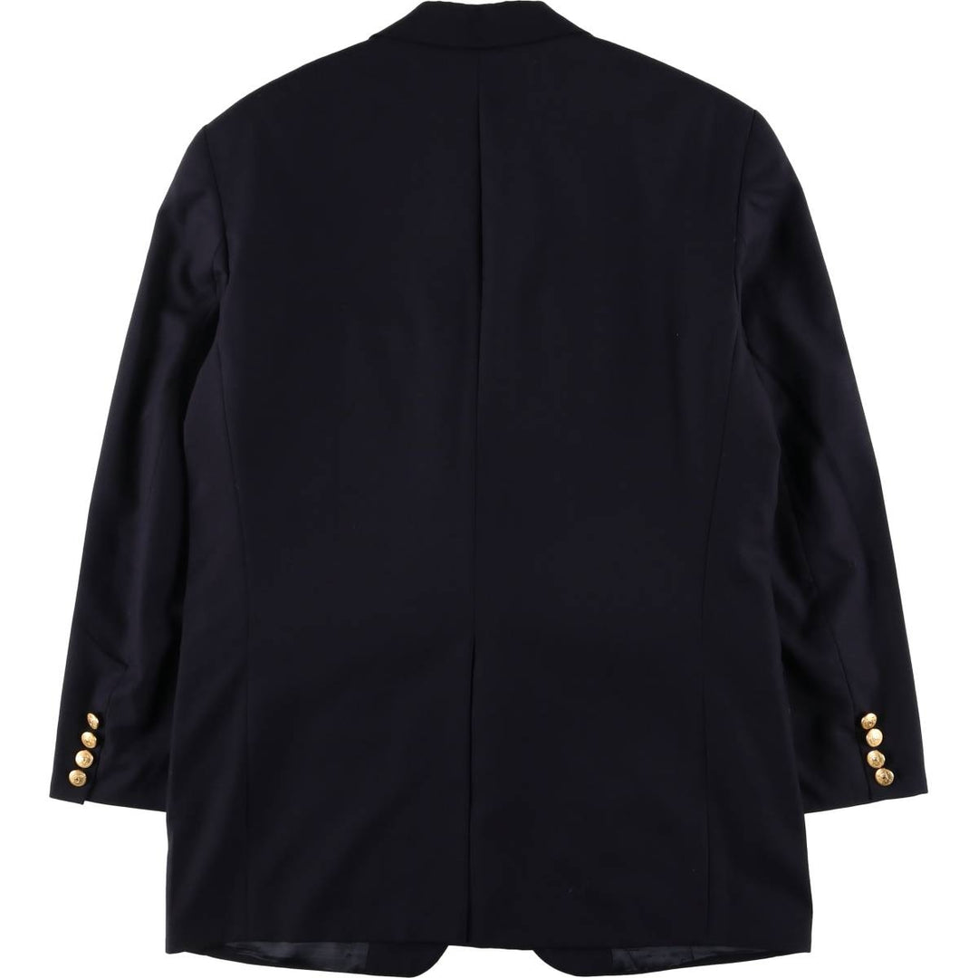 90'S Ralph Lauren Chaps Navy Blazer Tailored Jacket Made in Canada Men's M Vintage wool navy blue type Vintage Second Hand