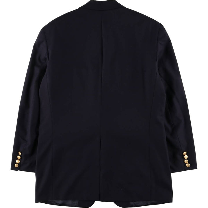 90'S Ralph Lauren Chaps Navy Blazer Tailored Jacket Made in Canada Men's M Vintage wool navy blue type Vintage Second Hand