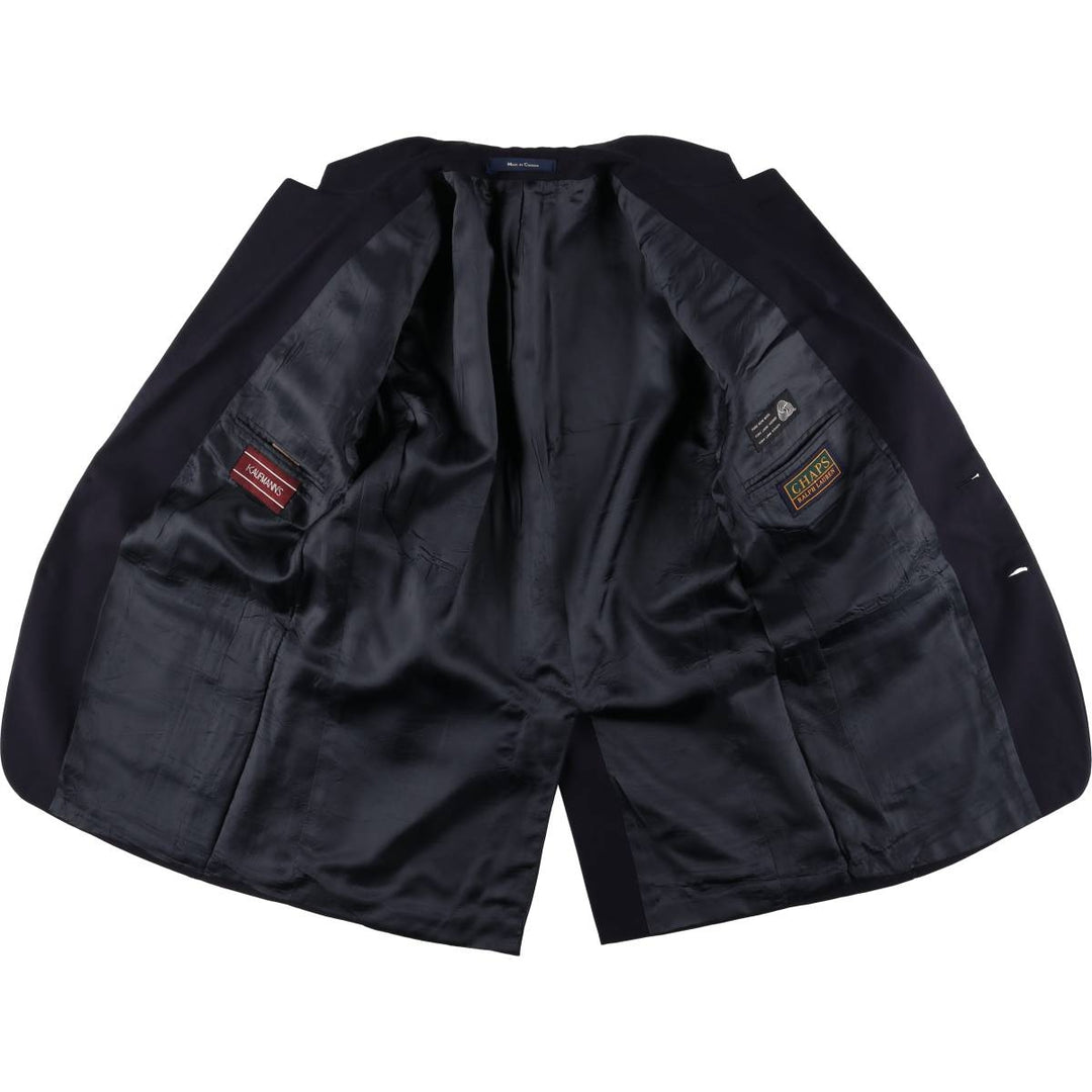 90'S Ralph Lauren Chaps Navy Blazer Tailored Jacket Made in Canada Men's M Vintage wool navy blue type Vintage Second Hand