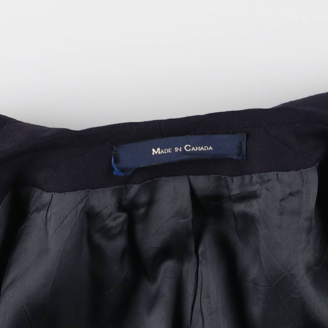 90'S Ralph Lauren Chaps Navy Blazer Tailored Jacket Made in Canada Men's M Vintage wool navy blue type Vintage Second Hand