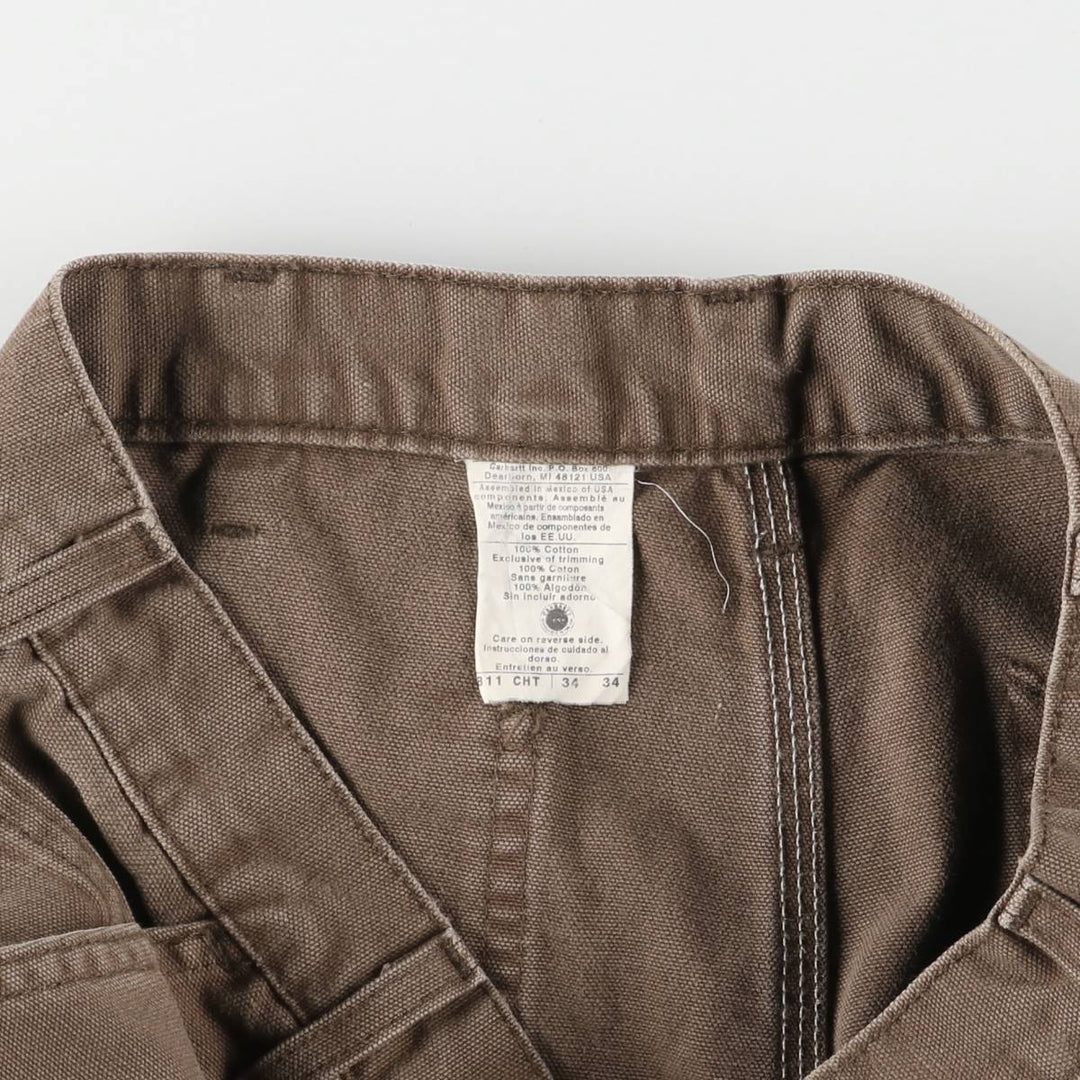 00'S Carhartt Painted Duck Painter Pants Men's W34 equivalent cotton brown type Vintage Second Hand