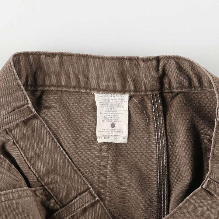 00'S Carhartt Painted Duck Painter Pants Men's W34 equivalent cotton brown type Vintage Second Hand