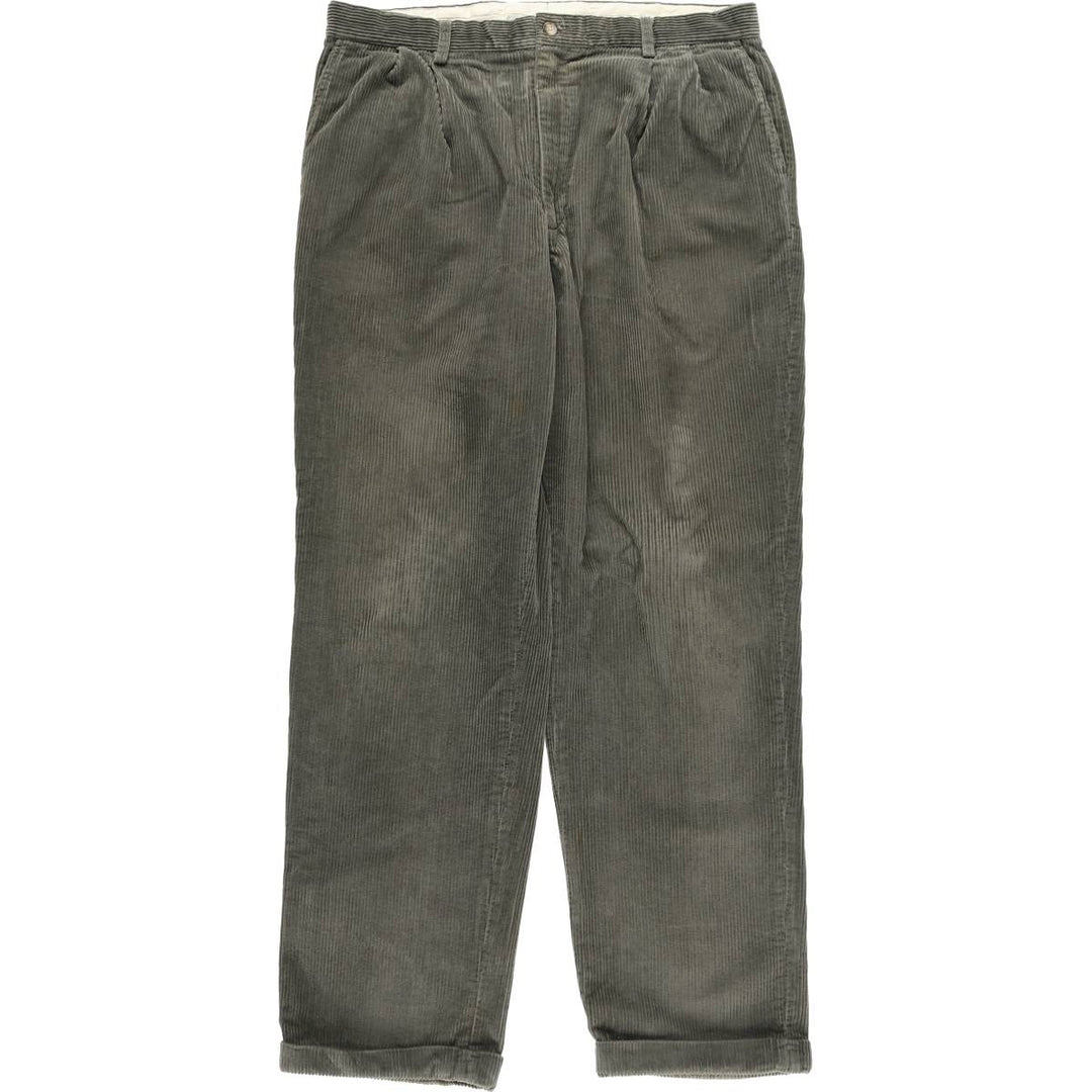 00'S WOOLRICH Two-pleat Corduroy Pants for Men, W35 cotton Khaki type sage green Vintage Second Hand