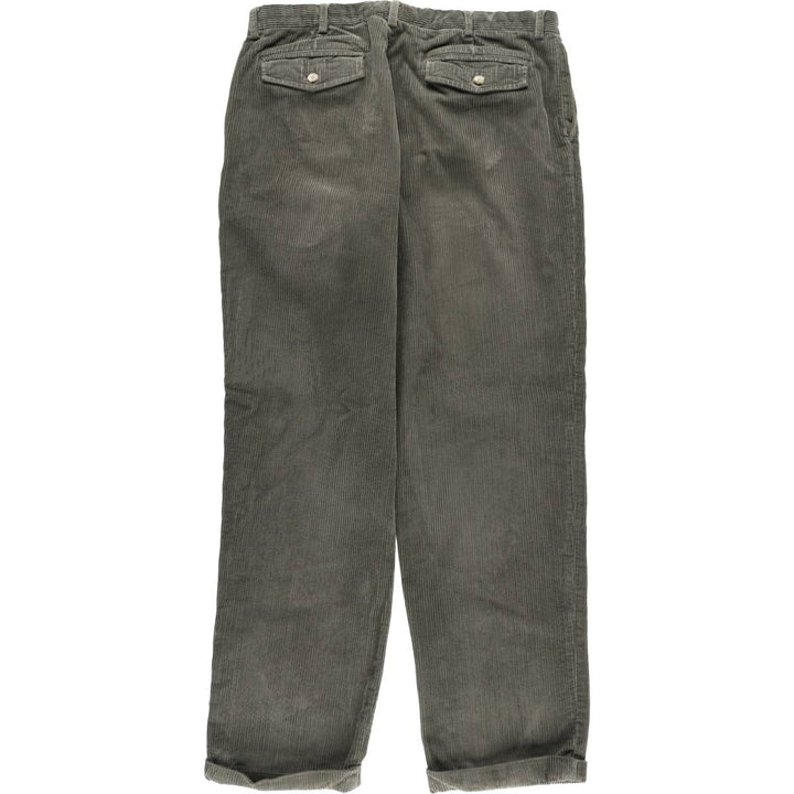 00'S WOOLRICH Two-pleat Corduroy Pants for Men, W35 cotton Khaki type sage green Vintage Second Hand