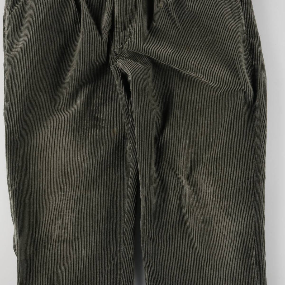 00'S WOOLRICH Two-pleat Corduroy Pants for Men, W35 cotton Khaki type sage green Vintage Second Hand