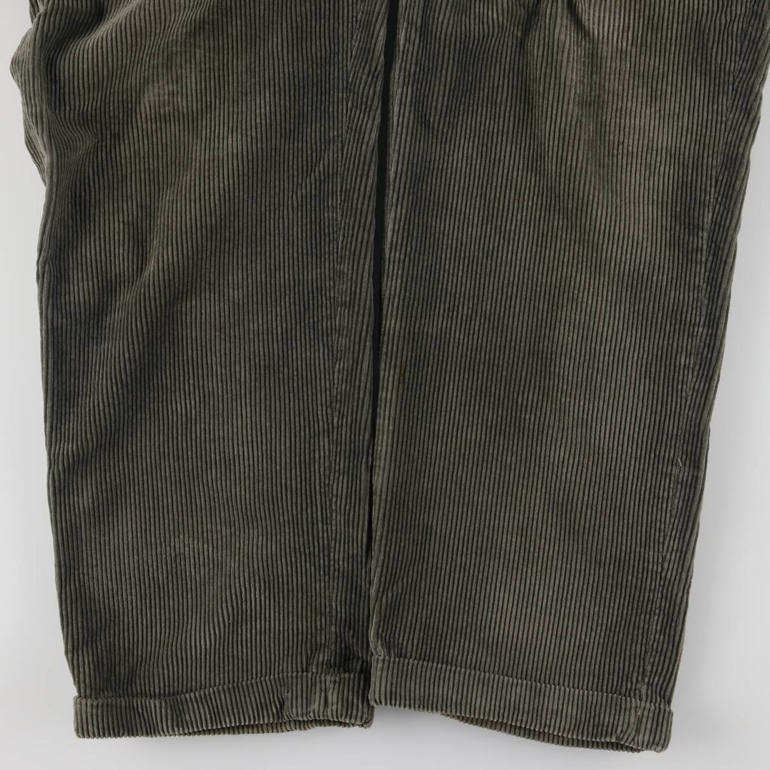 00'S WOOLRICH Two-pleat Corduroy Pants for Men, W35 cotton Khaki type sage green Vintage Second Hand