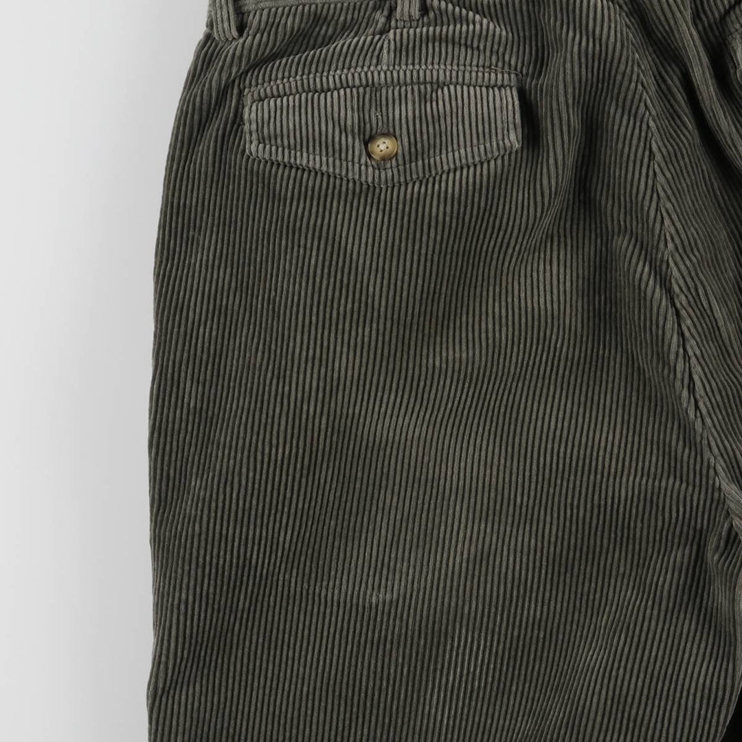 00'S WOOLRICH Two-pleat Corduroy Pants for Men, W35 cotton Khaki type sage green Vintage Second Hand