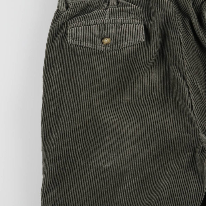 00'S WOOLRICH Two-pleat Corduroy Pants for Men, W35 cotton Khaki type sage green Vintage Second Hand