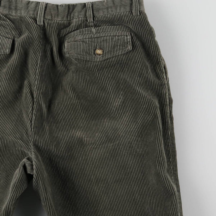 00'S WOOLRICH Two-pleat Corduroy Pants for Men, W35 cotton Khaki type sage green Vintage Second Hand