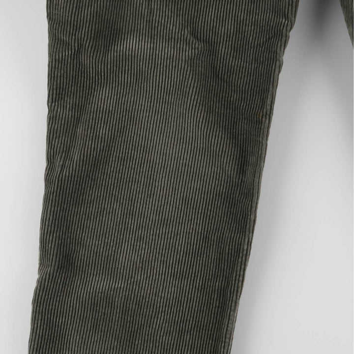 00'S WOOLRICH Two-pleat Corduroy Pants for Men, W35 cotton Khaki type sage green Vintage Second Hand