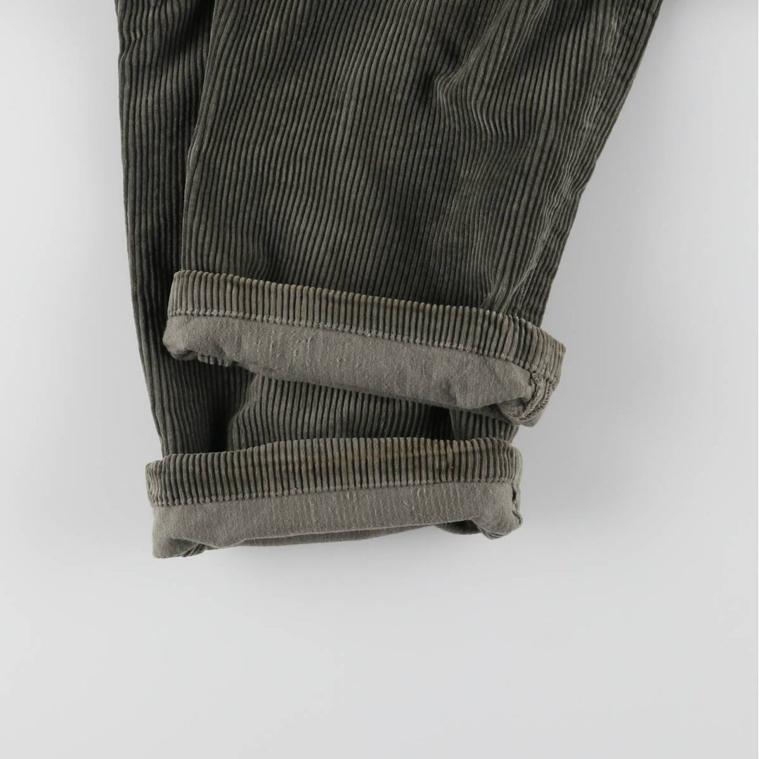 00'S WOOLRICH Two-pleat Corduroy Pants for Men, W35 cotton Khaki type sage green Vintage Second Hand