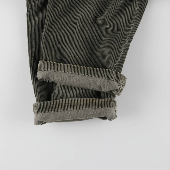 00'S WOOLRICH Two-pleat Corduroy Pants for Men, W35 cotton Khaki type sage green Vintage Second Hand