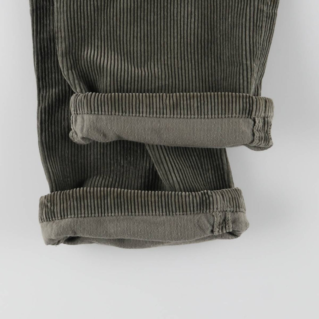 00'S WOOLRICH Two-pleat Corduroy Pants for Men, W35 cotton Khaki type sage green Vintage Second Hand