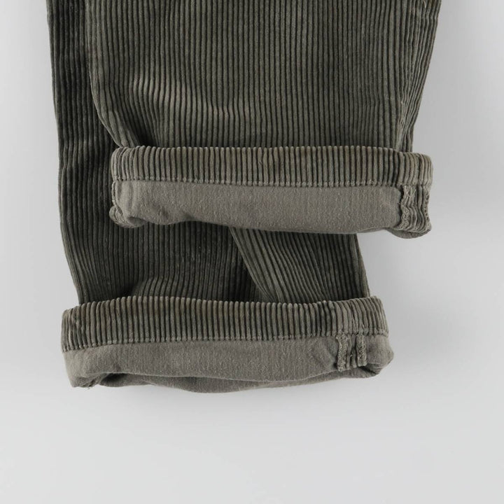 00'S WOOLRICH Two-pleat Corduroy Pants for Men, W35 cotton Khaki type sage green Vintage Second Hand