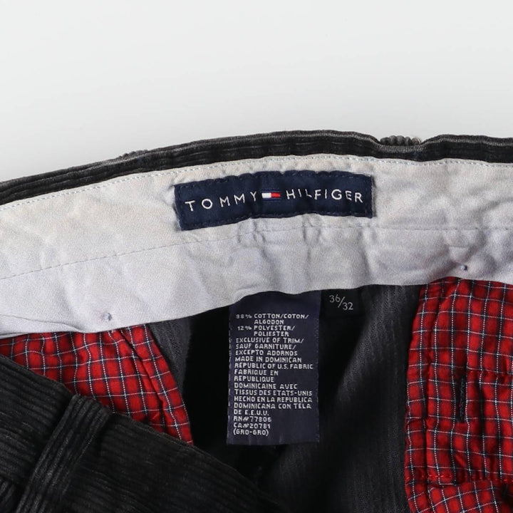 Tommy Hilfiger Two-pleat Corduroy Pants for Men, W34 cotton black type Vintage Second Hand