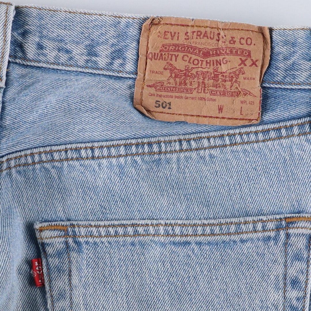 90'S Levi's 501 Euro model straight denim pants for men, W33 equivalent, vintage cotton blue type Vintage Second Hand
